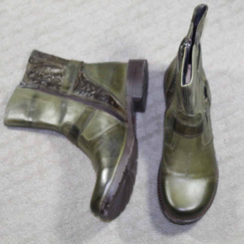 Jafa Ankle Boots Olive Green Size 41 W/ Original Box